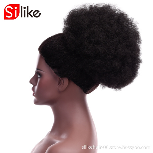 Kinky Curly Synthetic Hair Updo Chignon Bun Hair Piece  Afro Kinky chignon hair pieces bun 8inch Afro Puff Drawstring Ponytail